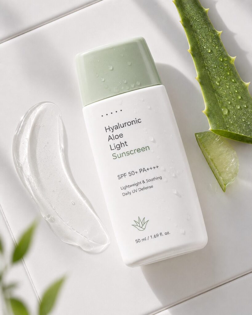 Lightweight gel Korean sunscreen recommended for oily and acne-prone skin
